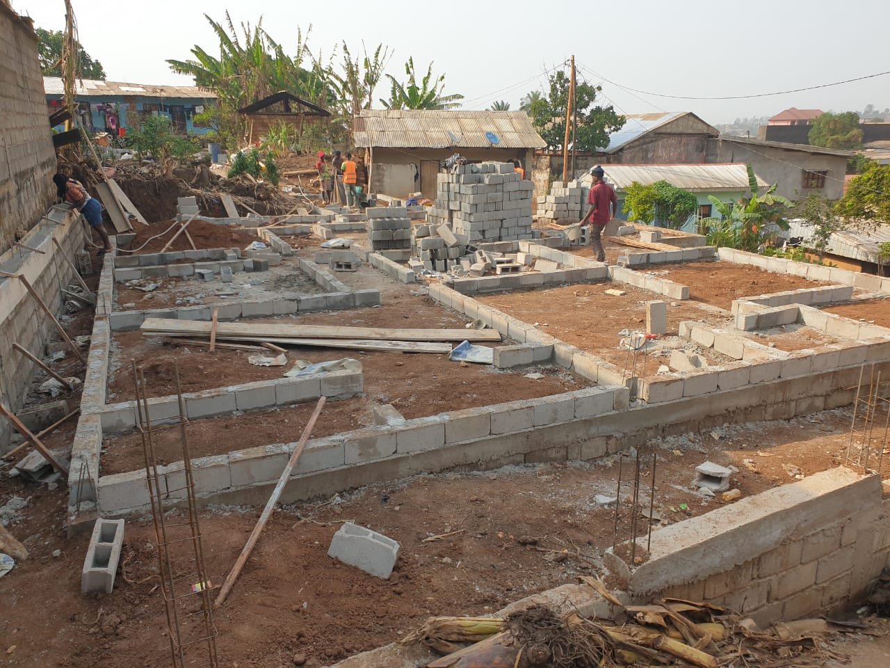 Team on construction site